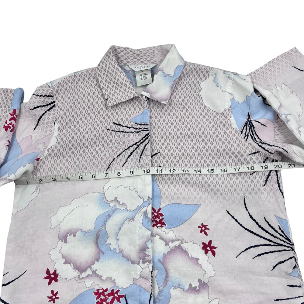 Vintage Linen Oriental Japanese Beach Vacation Outfit JPR Button Up Shirt Sz M - Picture 9 of 12
